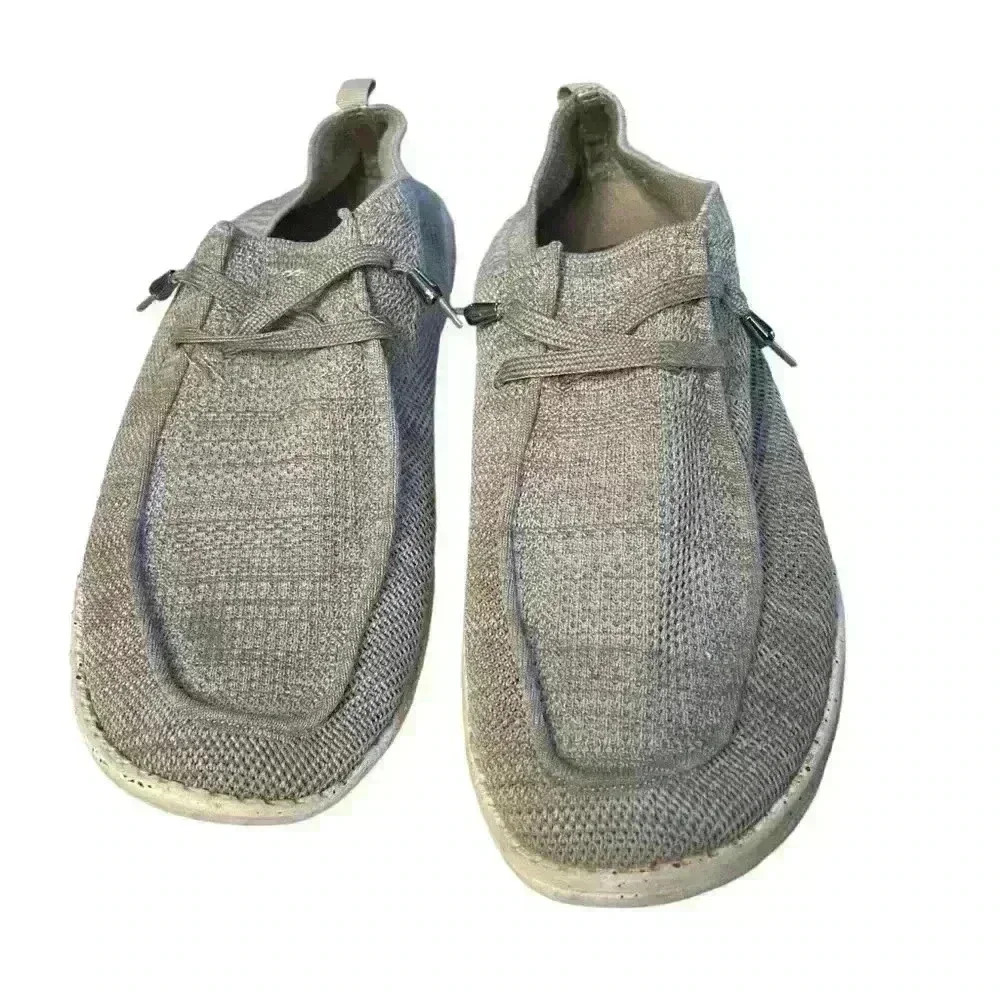 Hey Dude WALLY light grey Round Toe Slip On Casual Comfort Shoes Men 11